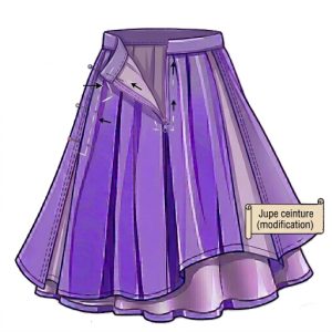 Jupe ceinture (mise à taille à fermeture éclair sur le côté)